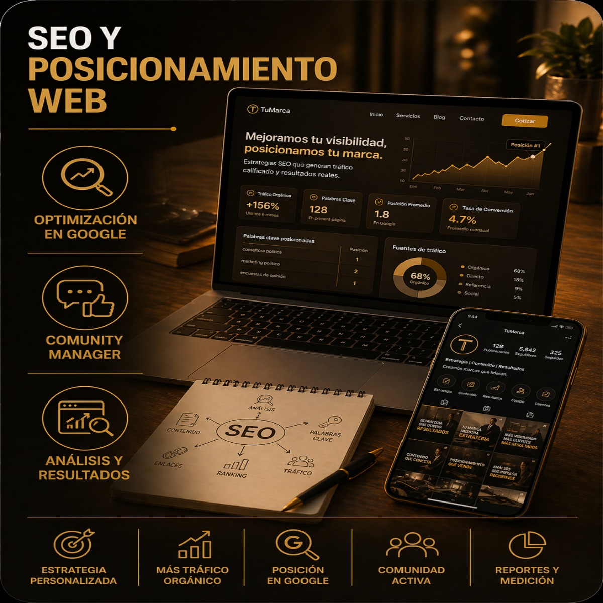 Servicio comercial 3 — Posicionamiento SEO y visibilidad web
